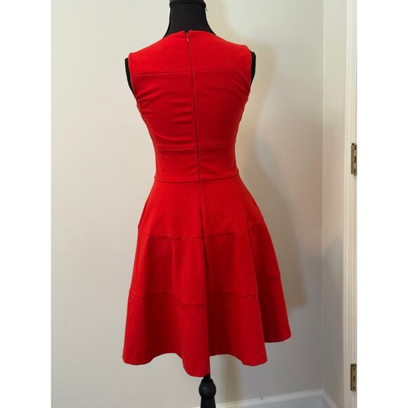 Banana Republic Red Ponte Fit & Flare Tiered Dress - Picture 2 of 3